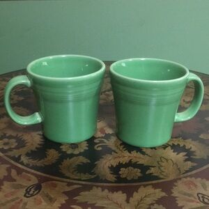 2 Fiesta Meadow Green Tapered Mugs Coffee Tea Cups Large Handle